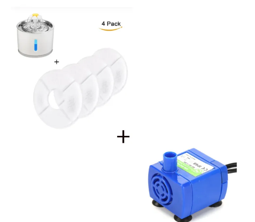 Automatic Pet Water Fountain | LED Light | Filtered | Quiet Pump | Cats & Small Dogs
