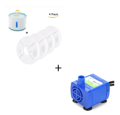 Automatic Pet Water Fountain | LED Light | Filtered | Quiet Pump | Cats & Small Dogs