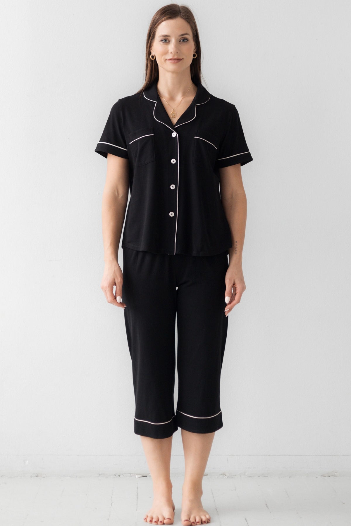 Classic Luxury Capri Pajamas in  Brushed Pima Cotton