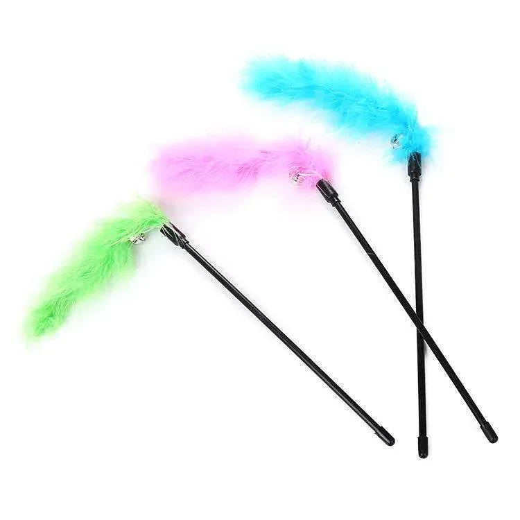 Cat Teaser Toy with Turkey Feather and Bell