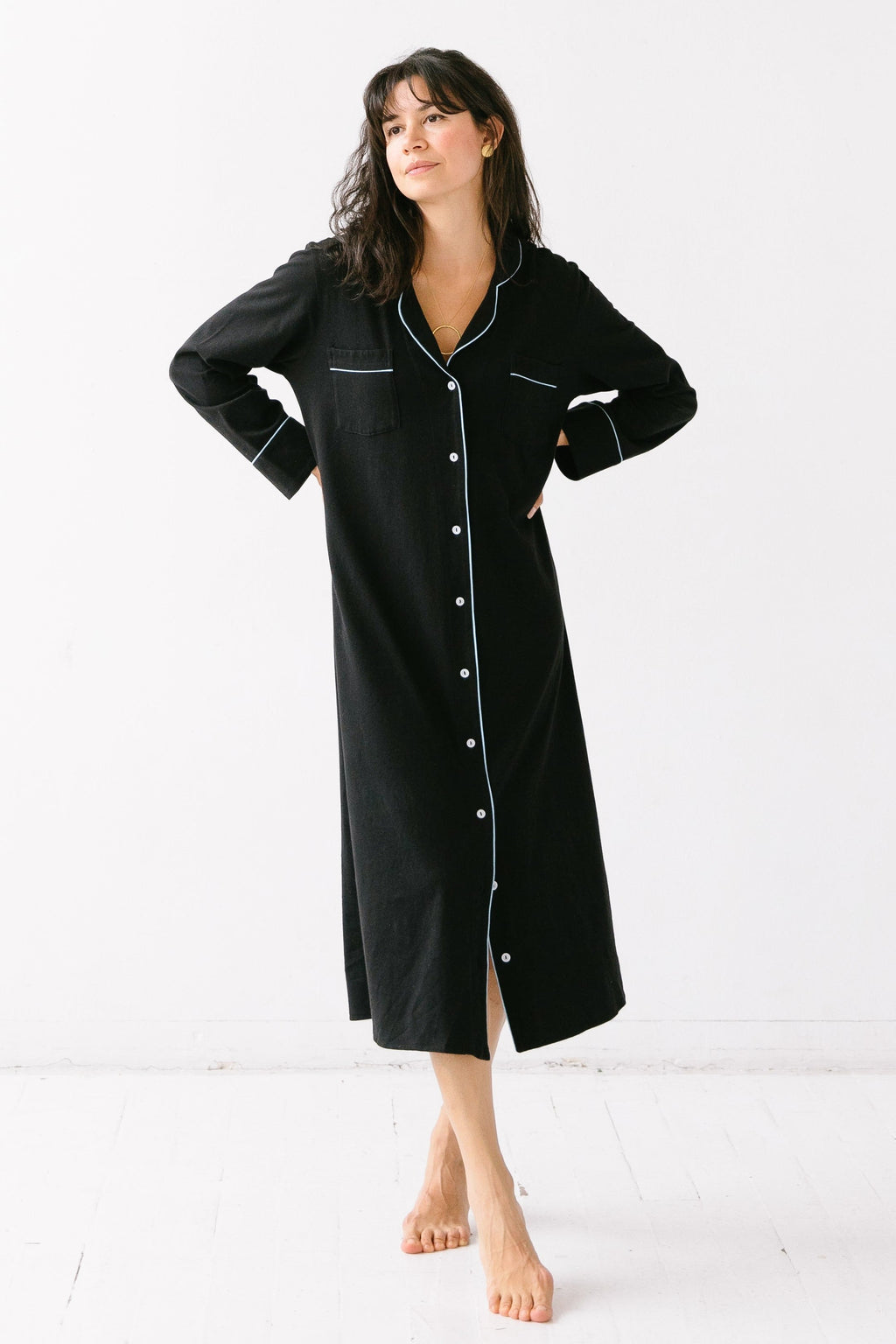 Long Luxury Sleep Shirt in Brushed Pima Cotton -Limited Colors