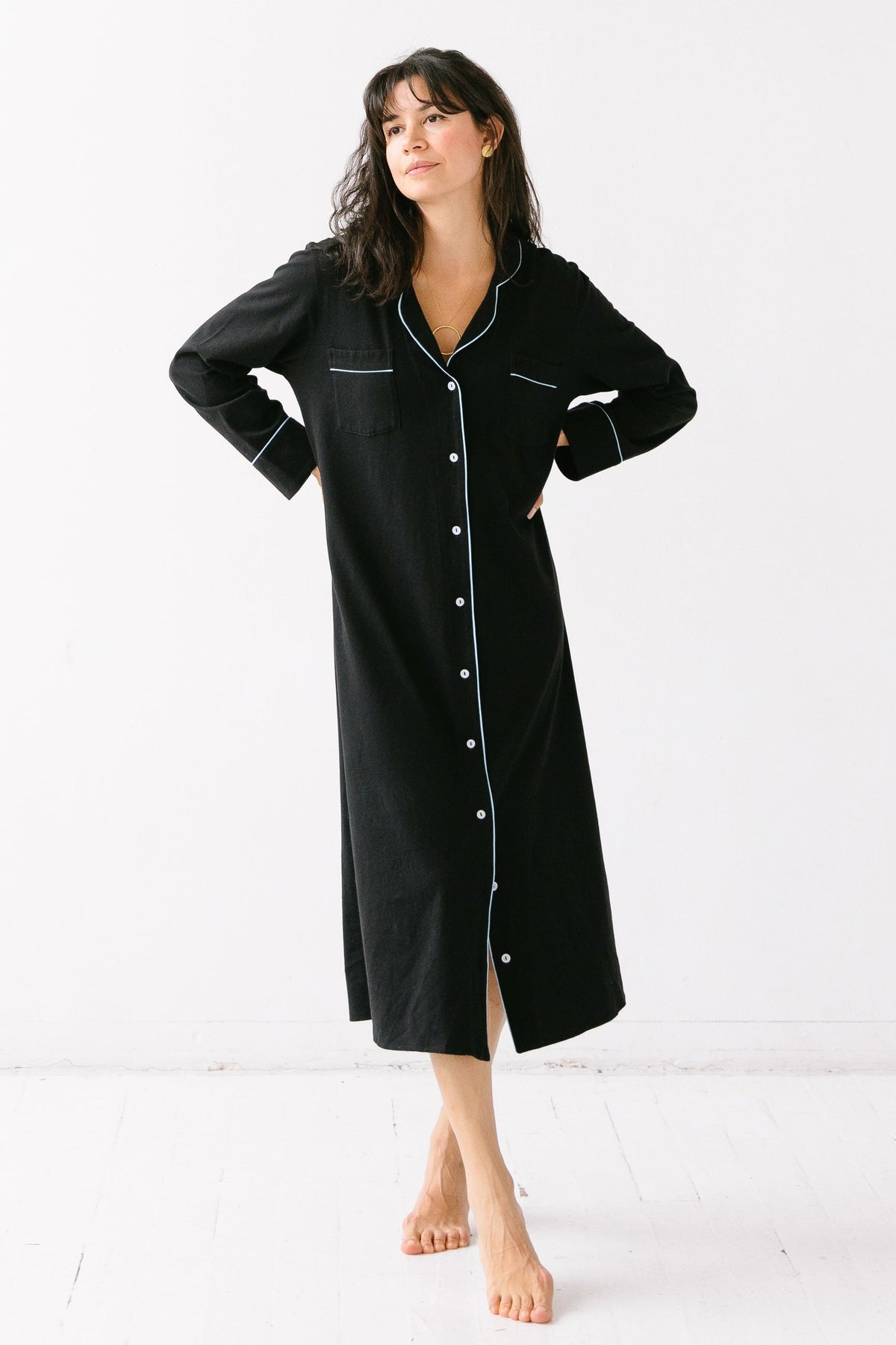 Long Luxury Sleep Shirt in Brushed Pima Cotton -Limited Colors